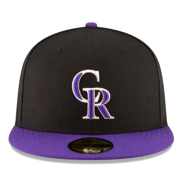 59FIFTY MLBオンフィールド コロラド・ロッキーズ オルタネイト ブラック パープルバイザー