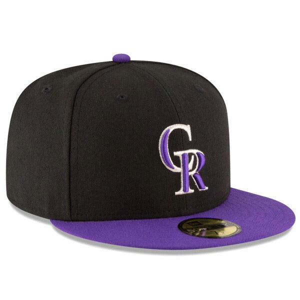 59FIFTY MLBオンフィールド コロラド・ロッキーズ オルタネイト ブラック パープルバイザー