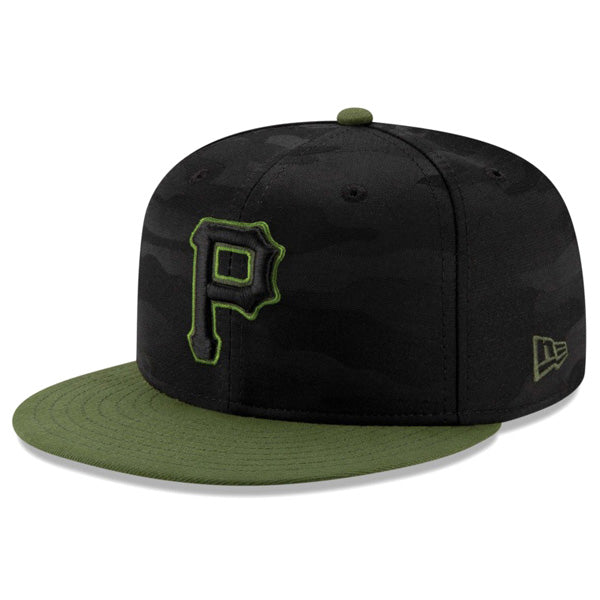 59FIFTY MLBオンフィールド ピッツバーグ・パイレーツ オルタネイト3 ブラックカモ オリーブバイザー