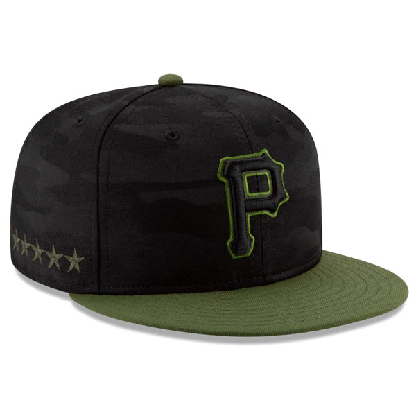 59FIFTY MLBオンフィールド ピッツバーグ・パイレーツ オルタネイト3 ブラックカモ オリーブバイザー