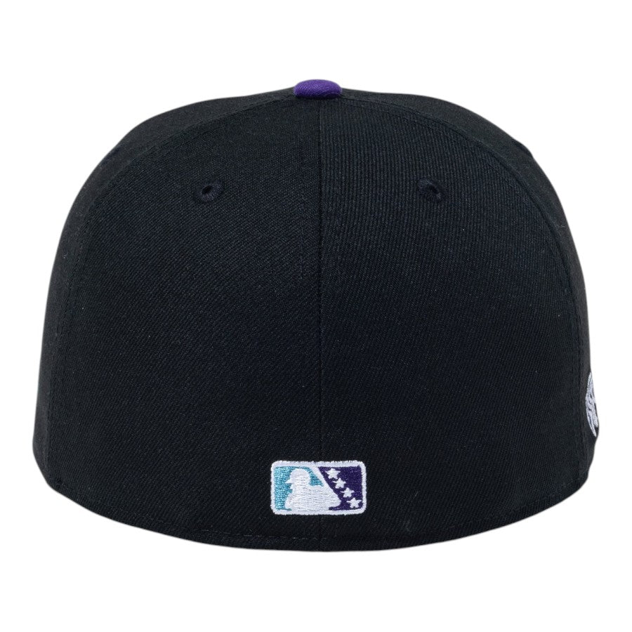 ニューエラ キャップ 帽子 NEW ERA CAP 59FIFTY MiLB マイナーリーグ アルバカーキ アイソトープス ブラック パープルバイザー 15221392 リアロゴ