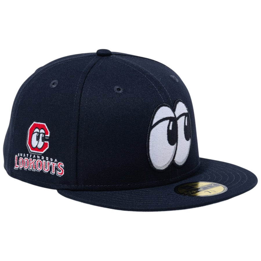 ニューエラ キャップ 帽子 NEW ERA CAP 59FIFTY MiLB マイナーリーグ チャタヌーガ ルックアウツ ネイビー 15221388 左斜め前