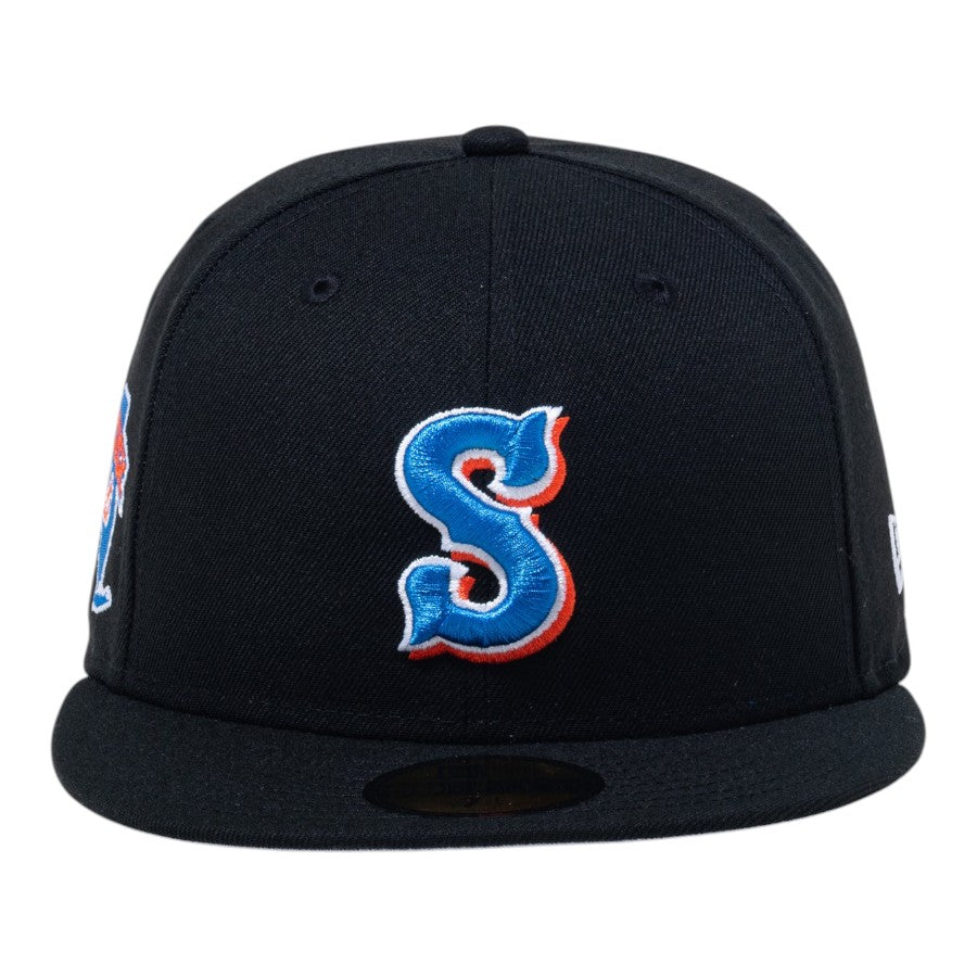 ニューエラ キャップ 帽子 NEW ERA CAP 59FIFTY MiLB マイナーリーグ シラキュース メッツ ブラック 15221324 正面