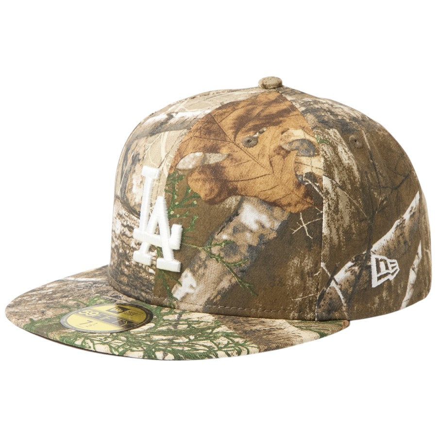 ニューエラ キャップ 帽子 NEW ERA CAP 59FIFTY MLB Real Tree Camo ロサンゼルス ドジャース リアルツリーカモ 15137374 右斜め前