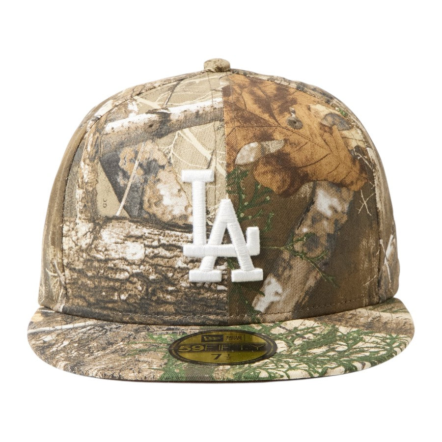ニューエラ キャップ 帽子 NEW ERA CAP 59FIFTY MLB Real Tree Camo ロサンゼルス ドジャース リアルツリーカモ 15137374 正面