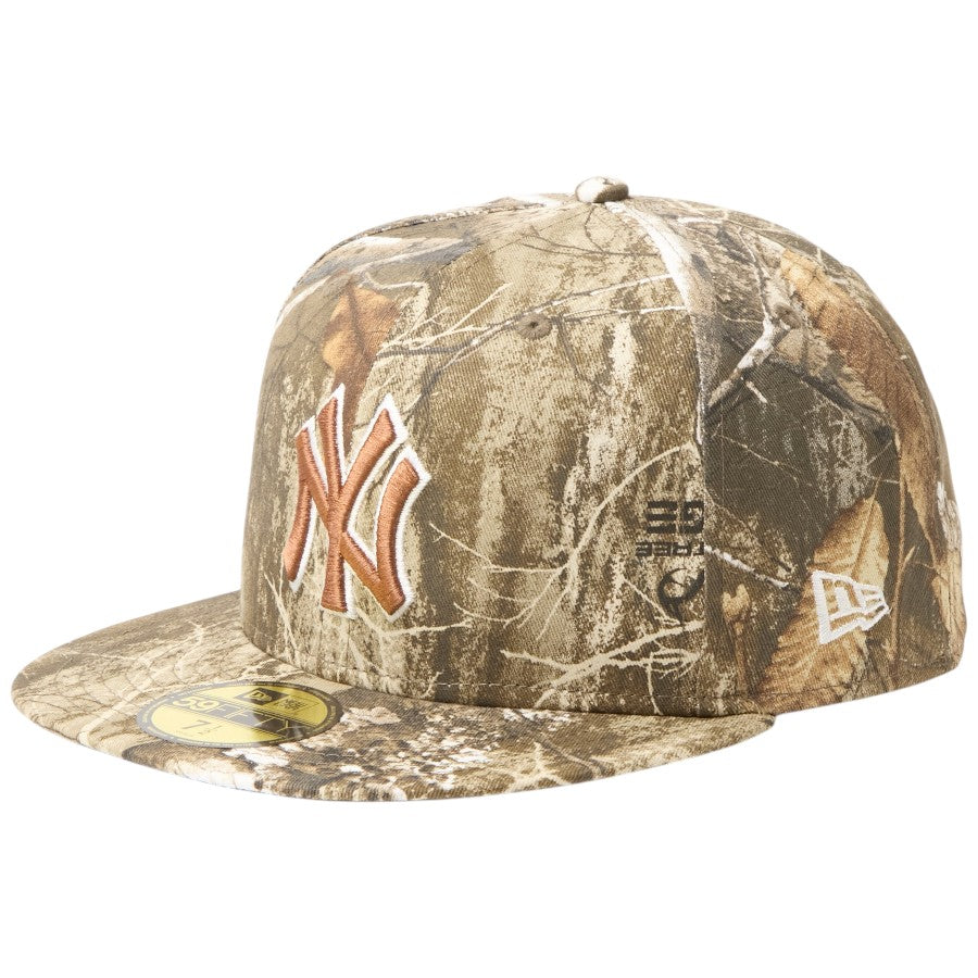 ニューエラ キャップ 帽子 NEW ERA CAP 59FIFTY MLB Real Tree Camo リアルツリー カモ ニューヨーク ヤンキース リアルツリーカモ 15137353 右斜め前