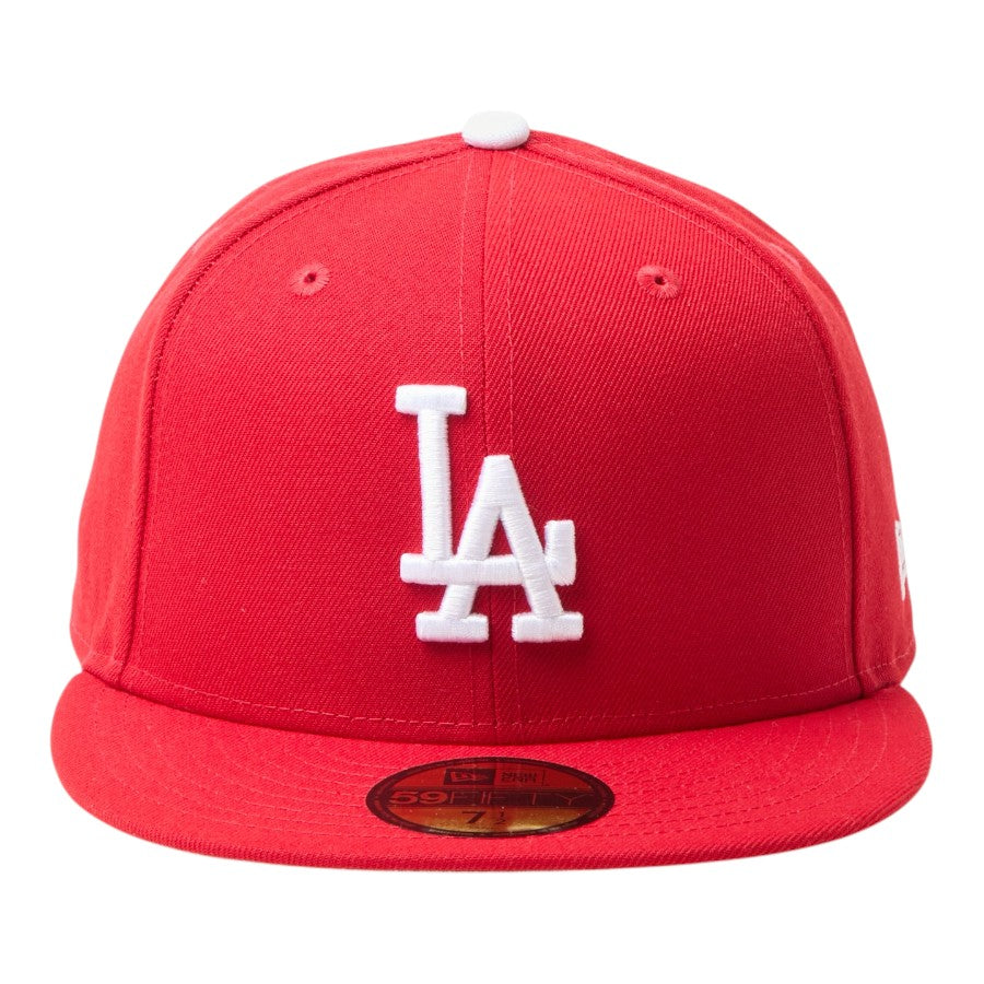 ニューエラ キャップ 帽子 NEW ERA CAP 59FIFTY MLB Scarlet ロサンゼルス ドジャース スカーレット 15137377  正面