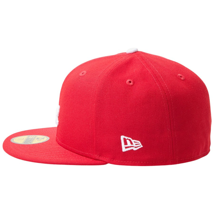 ニューエラ キャップ 帽子 NEW ERA CAP 59FIFTY MLB Scarlet ロサンゼルス ドジャース スカーレット 15137377  フラッグロゴ
