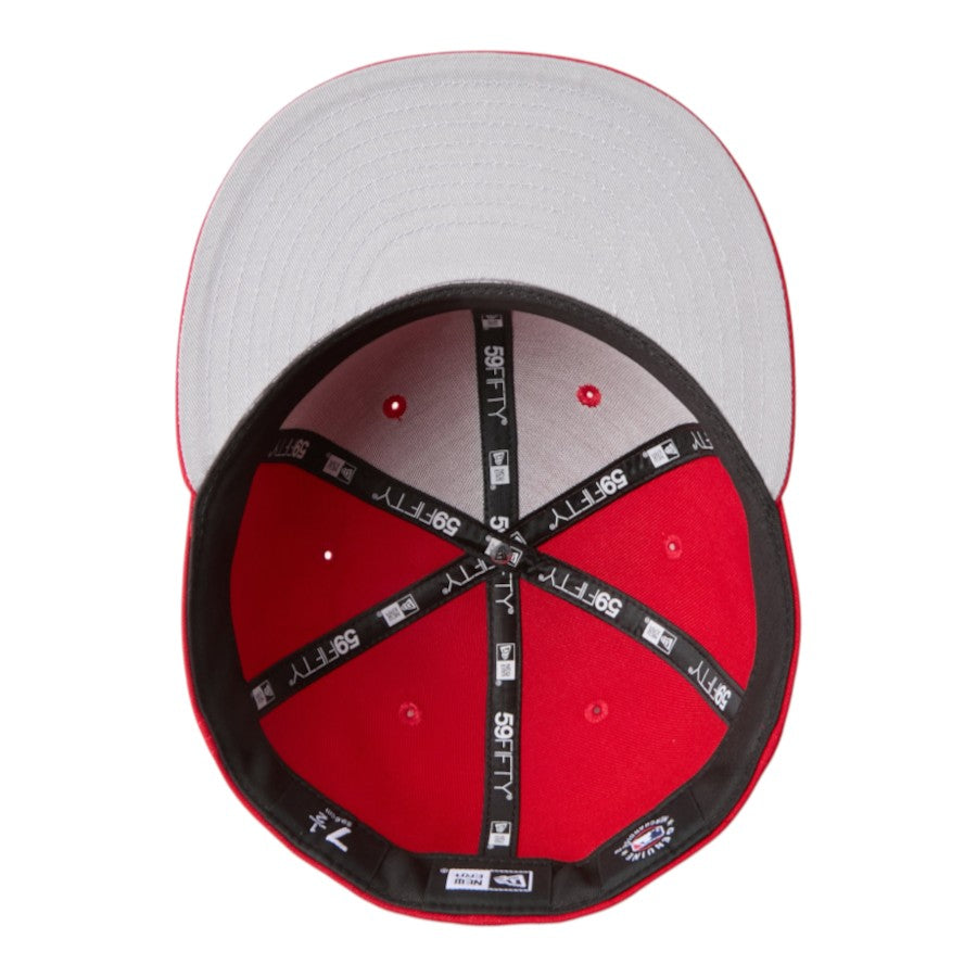 ニューエラ キャップ 帽子 NEW ERA CAP 59FIFTY MLB Scarlet ロサンゼルス ドジャース スカーレット 15137377  グレーアンダーバイザー