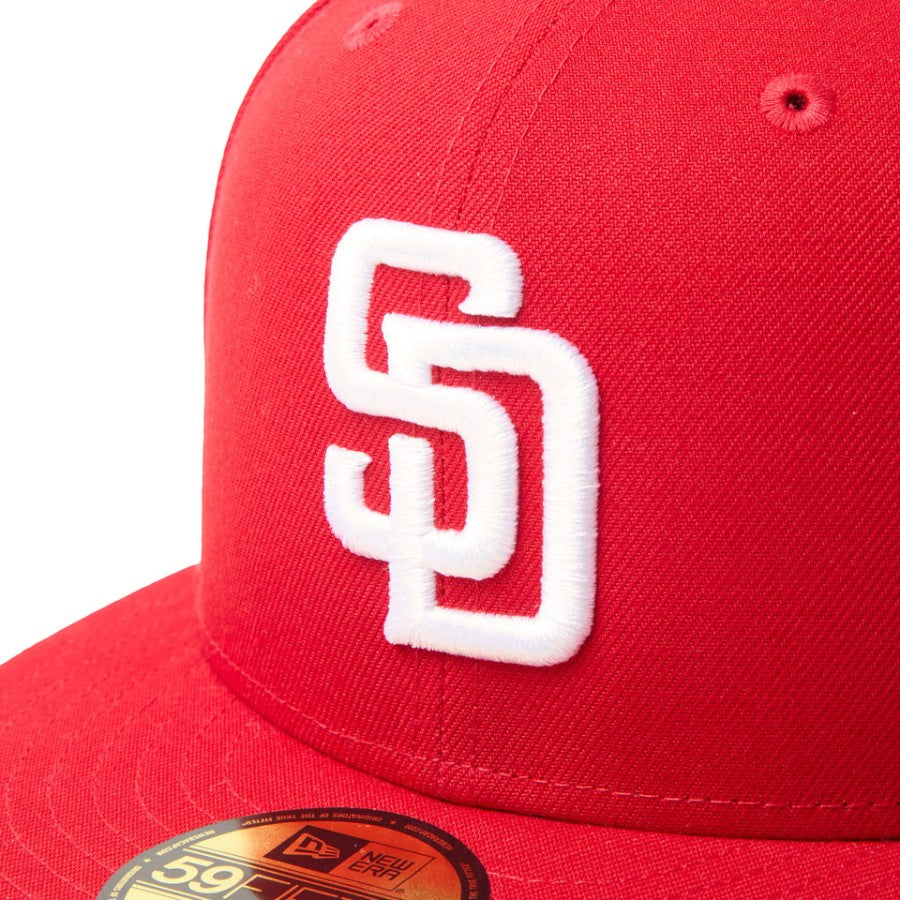 ニューエラ キャップ 帽子 NEW ERA CAP 59FIFTY MLB Scarlet サンディエゴ パドレス スカーレット 15137342 フロントロゴ