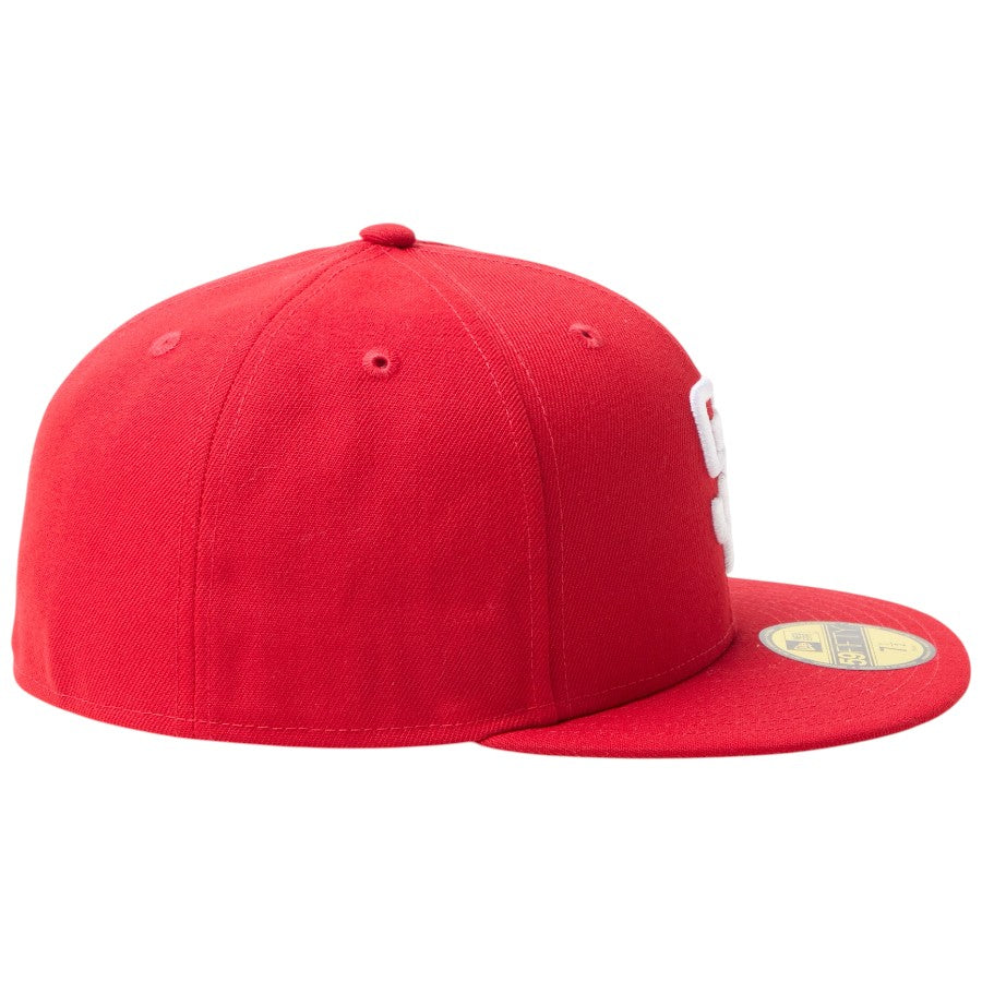 ニューエラ キャップ 帽子 NEW ERA CAP 59FIFTY MLB Scarlet サンディエゴ パドレス スカーレット 15137342 右サイド