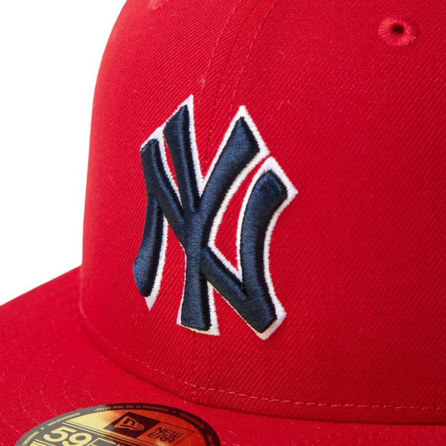 ニューエラ キャップ 帽子 NEW ERA CAP 59FIFTY MLB Scarlet ニューヨーク ヤンキース スカーレット ネイビー 15137356 フロントロゴ