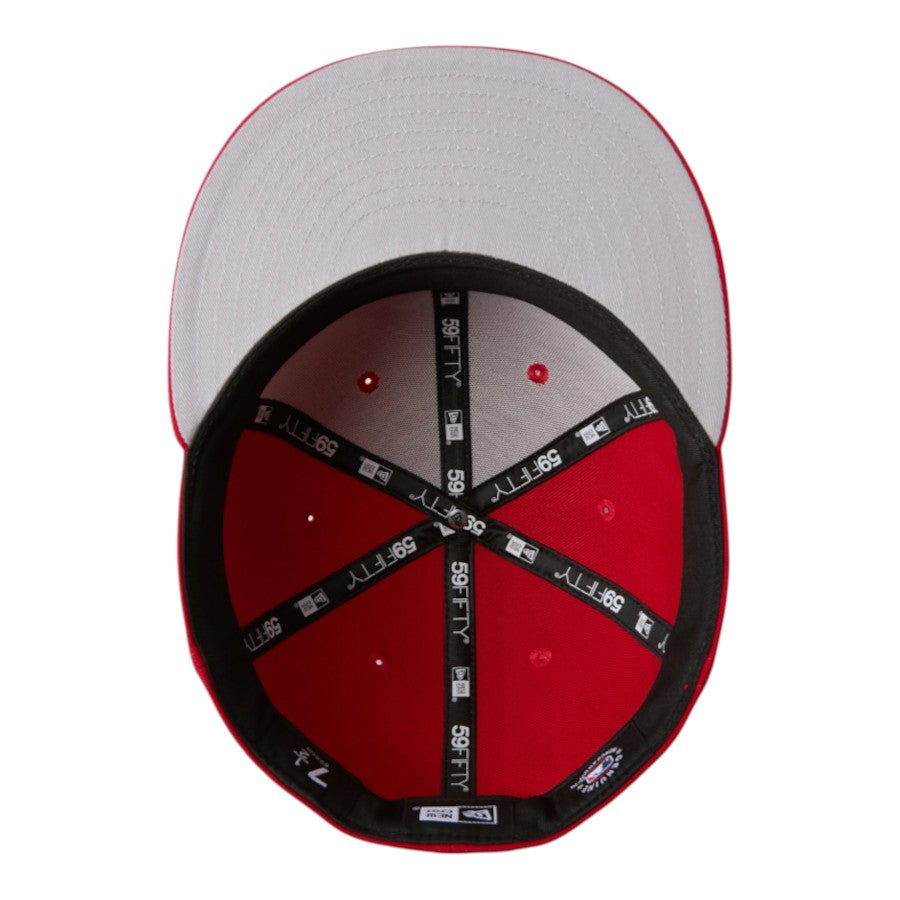 ニューエラ キャップ 帽子 NEW ERA CAP 59FIFTY MLB Scarlet ニューヨーク ヤンキース スカーレット ネイビー 15137356 グレーアンダーバイザー