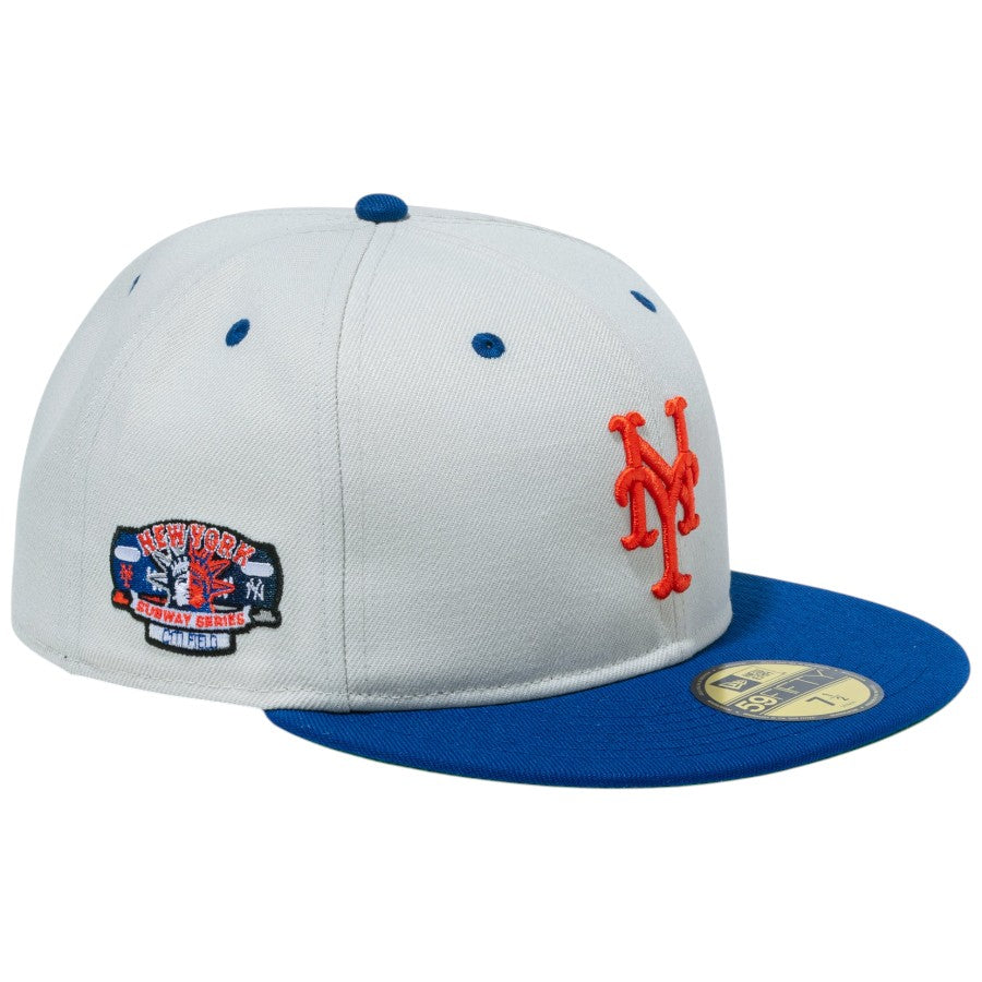 ニューエラ キャップ 帽子 NEW ERA CAP 59FIFTY ソフトバックラム Subway Series サブウェイ シリーズ ニューヨーク メッツ サンディーリネン/ロイヤル 15217075 左斜め前