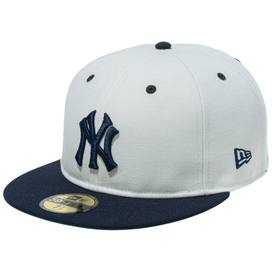 ニューエラ キャップ 帽子 NEW ERA CAP 59FIFTY ソフトバックラム Subway Series サブウェイ シリーズ ニューヨーク ヤンキース サンディーリネン ネイビーバイザー 15217074 右斜め前