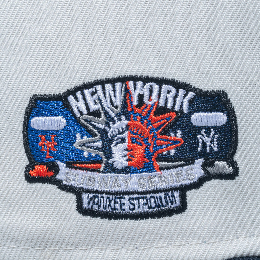 ニューエラ キャップ 帽子 NEW ERA CAP 59FIFTY ソフトバックラム Subway Series サブウェイ シリーズ ニューヨーク ヤンキース サンディーリネン ネイビーバイザー 15217074 サイドパッチ