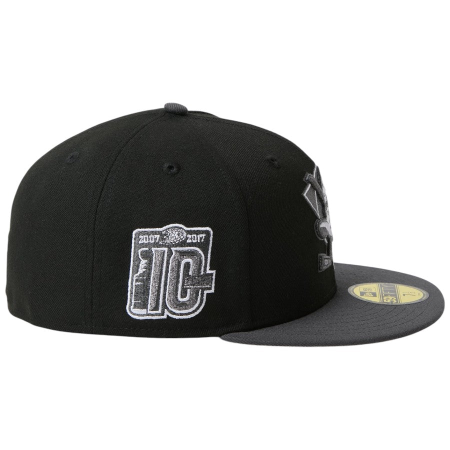 ニューエラ キャップ 帽子 NEW ERA CAP 59FIFTY NHL アナハイム ダックス ブラック/ダークグラファイトバイザー 15137396 右サイド