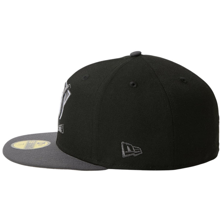 ニューエラ キャップ 帽子 NEW ERA CAP 59FIFTY NHL アナハイム ダックス ブラック/ダークグラファイトバイザー 15137396 左サイド