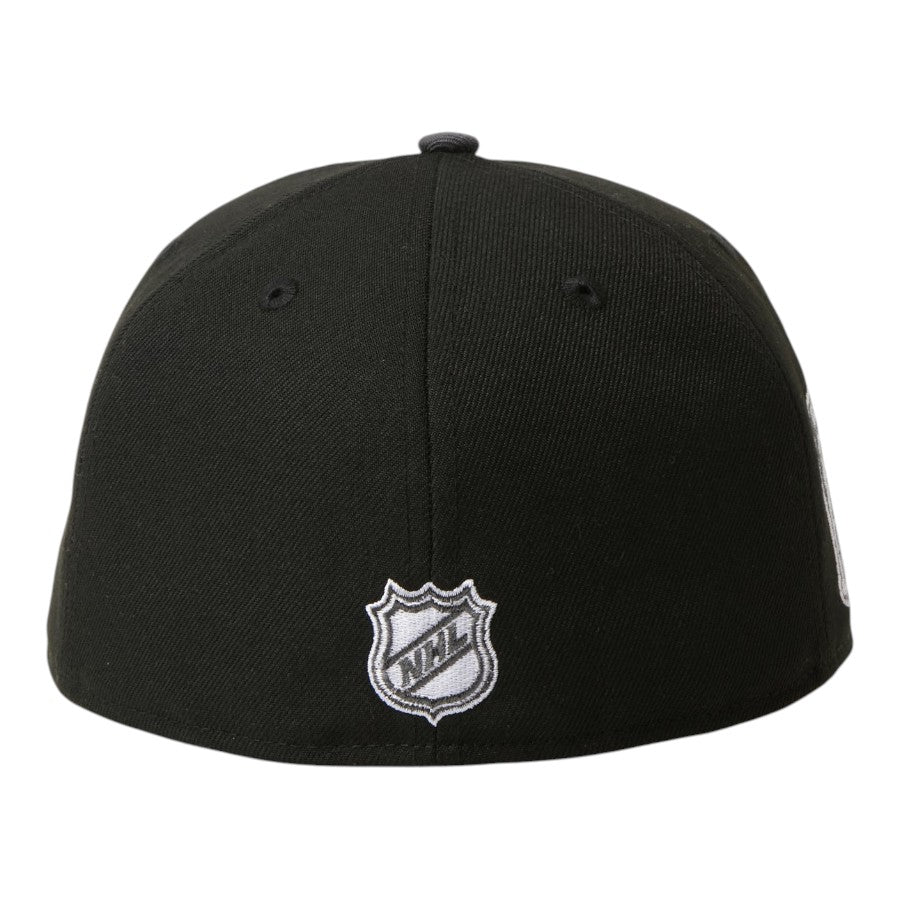 ニューエラ キャップ 帽子 NEW ERA CAP 59FIFTY NHL アナハイム ダックス ブラック/ダークグラファイトバイザー 15137396 リア