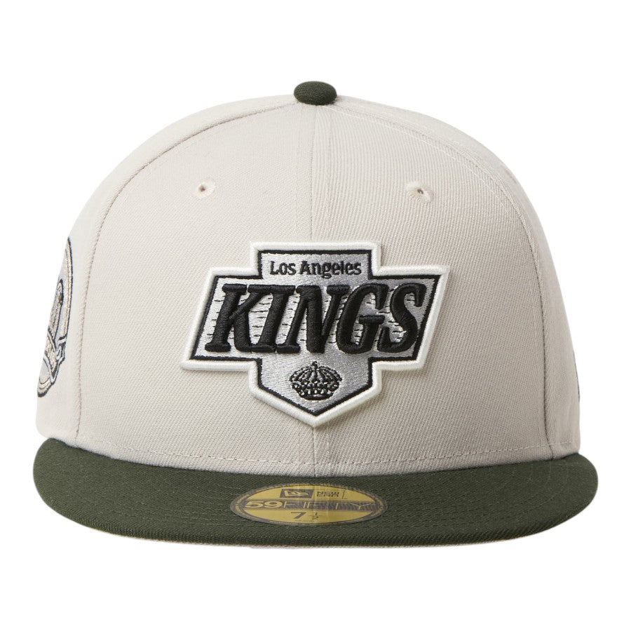 ニューエラ キャップ 帽子 NEW ERA CAP 59FIFTY NHL ロサンゼルス キングズ ストーン ダークシーウィード 15137370 正面