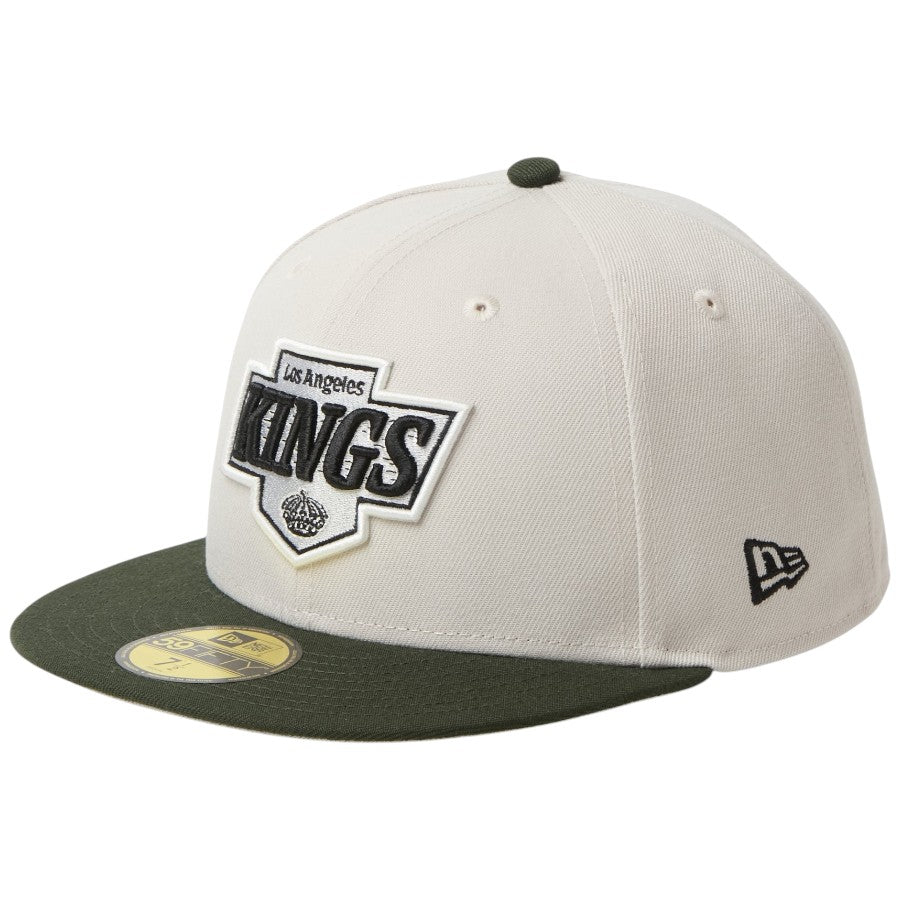 ニューエラ キャップ 帽子 NEW ERA CAP 59FIFTY NHL ロサンゼルス キングズ ストーン ダークシーウィード 15137370 右斜め前