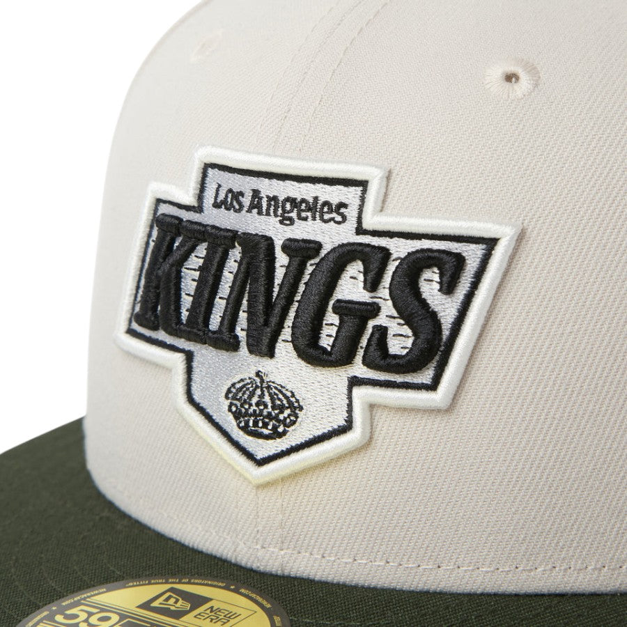 ニューエラ キャップ 帽子 NEW ERA CAP 59FIFTY NHL ロサンゼルス キングズ ストーン ダークシーウィード 15137370 フロントロゴ