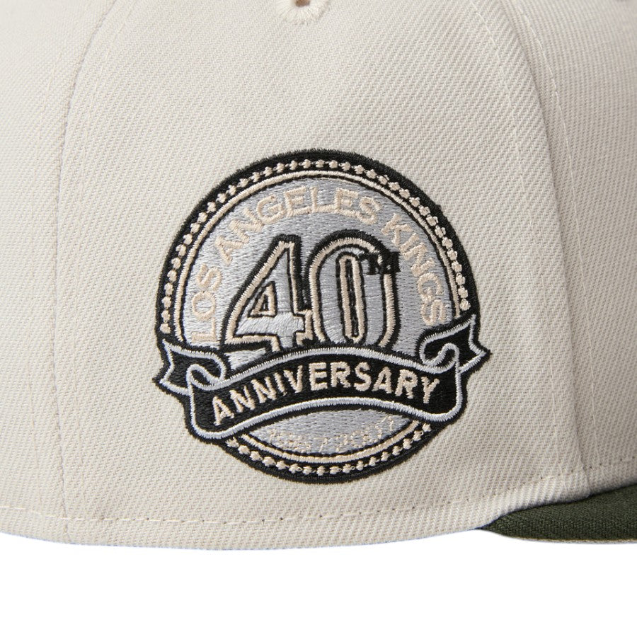 ニューエラ キャップ 帽子 NEW ERA CAP 59FIFTY NHL ロサンゼルス キングズ ストーン ダークシーウィード 15137370 サイドパッチ