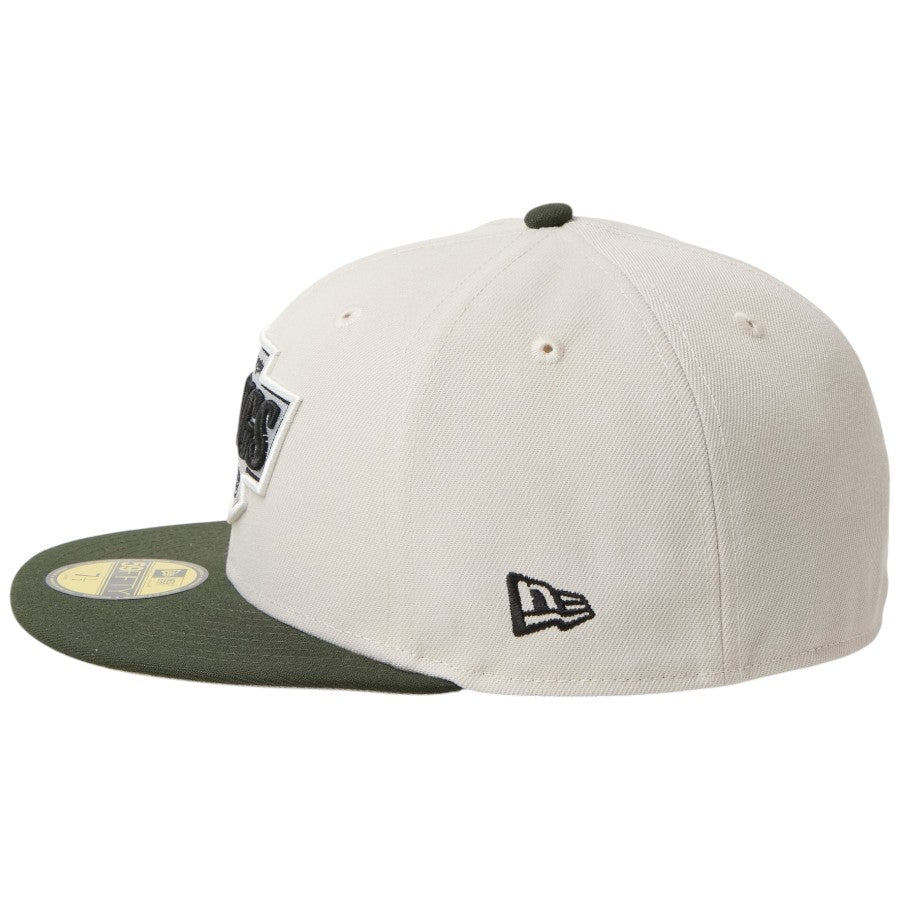 ニューエラ キャップ 帽子 NEW ERA CAP 59FIFTY NHL ロサンゼルス キングズ ストーン ダークシーウィード 15137370 フラッグロゴ