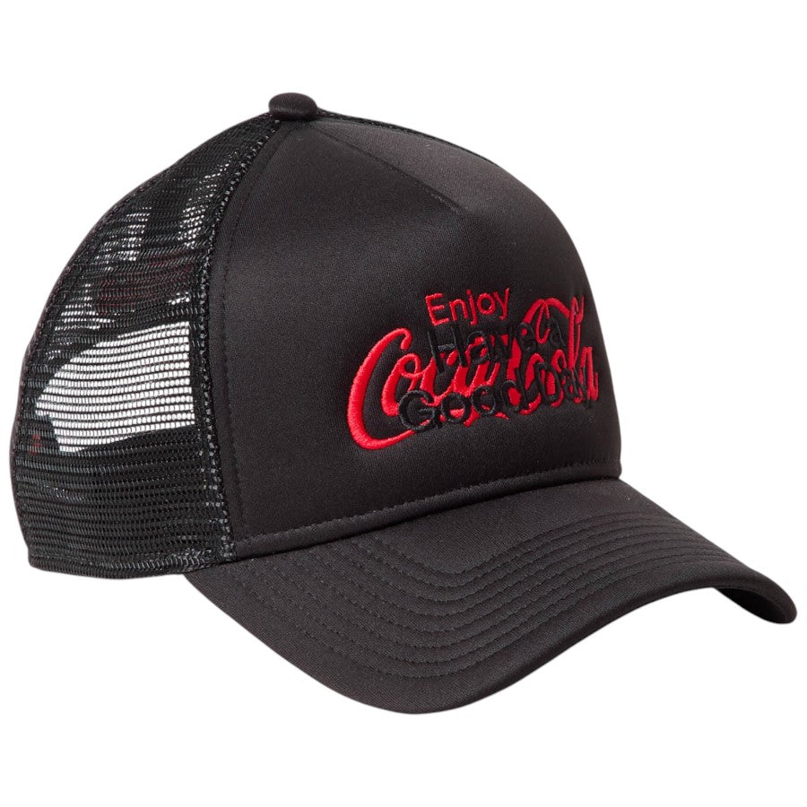 ニューエラ キャップ 帽子 NEW ERA CAP 9FORTY A-Frame トラッカー Coca-Cola designed by Kosuke Kawamura コカ･コーラ ブラック 15156434 左斜め前