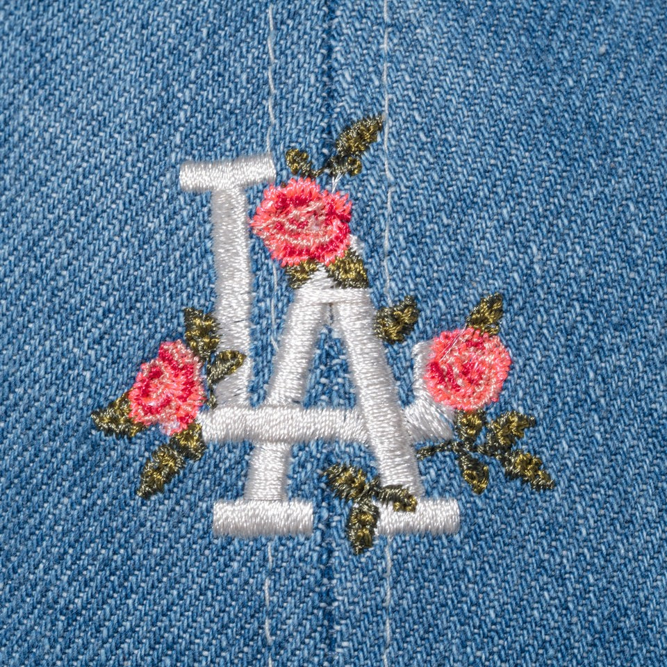 ニューエラ キャップ 帽子 NEW ERA CAP 9FORTY アンストラクチャード Flower フラワー柄 ロサンゼルス ドジャース ウォッシュドデニム 15206586 フロントロゴ