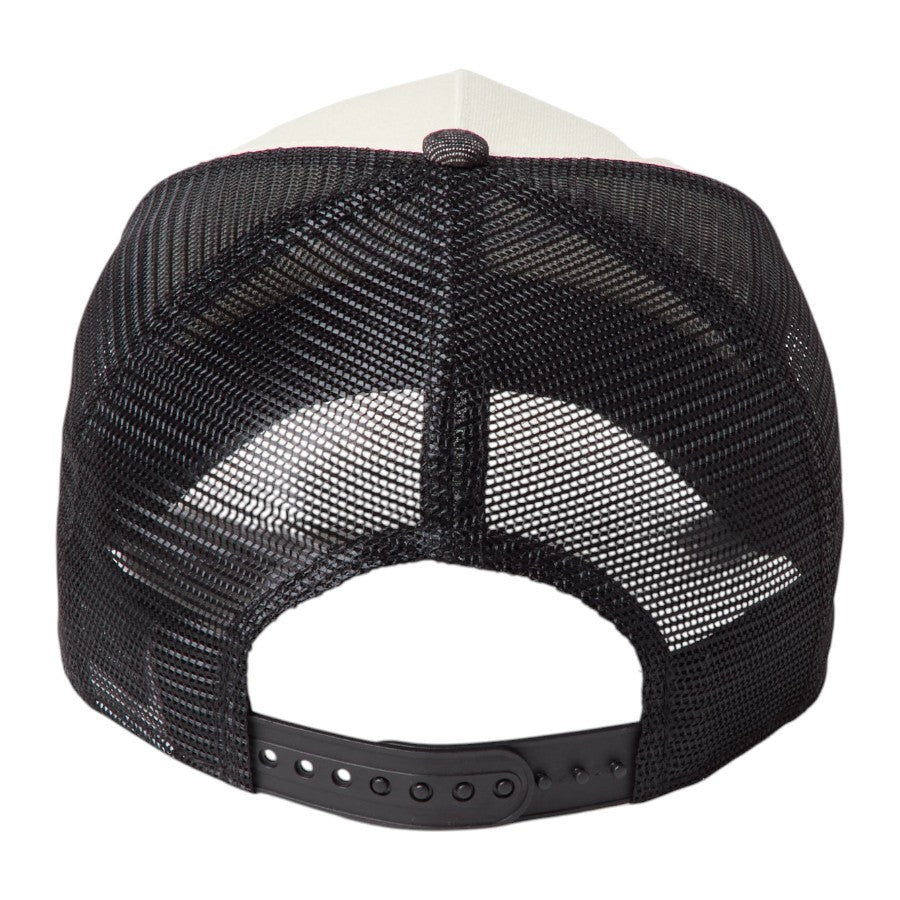 ニューエラ キャップ 帽子 NEW ERA CAP 9FORTY A-Frame トラッカー Laser Burn Out Denim デニム バンダナ柄 ロサンゼルス ドジャース シティーコネクトロゴ クロームホワイト/ブラック 15137100 リア