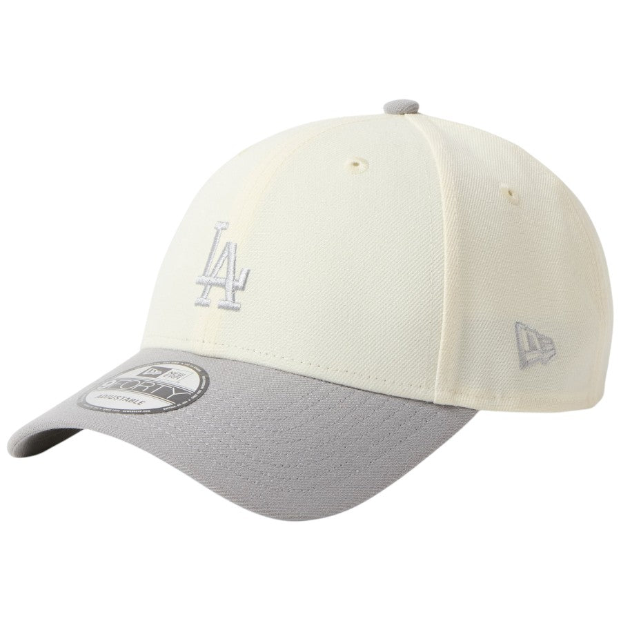 ニューエラ キャップ 帽子 NEW ERA CAP 9FORTY MLB 2-Tone ロサンゼルス ドジャース クロームホワイト/グレー 15137078 右斜め前