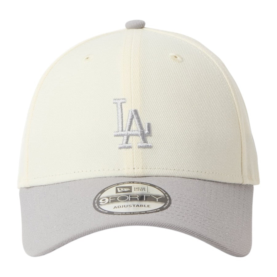 ニューエラ キャップ 帽子 NEW ERA CAP 9FORTY MLB 2-Tone ロサンゼルス ドジャース クロームホワイト/グレー 15137078 正面