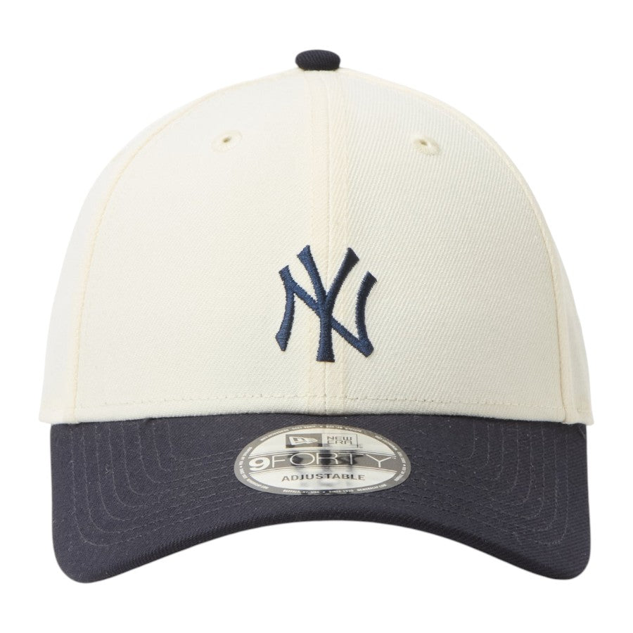 ニューエラ キャップ 帽子 NEW ERA CAP 9FORTY MLB 2-Tone ニューヨーク ヤンキース クロームホワイト ネイビー 15137071 正面
