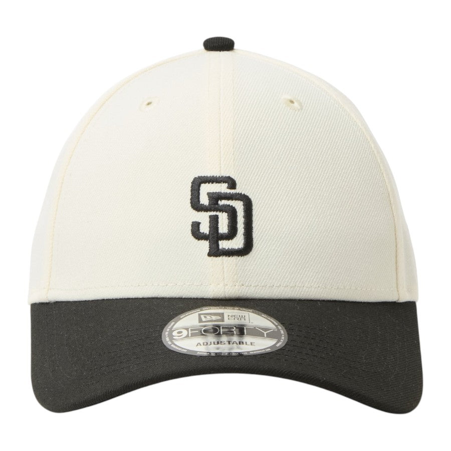 ニューエラ キャップ 帽子 NEW ERA CAP 9FORTY MLB 2-Tone サンディエゴ パドレス クロームホワイト ブラック 15137055 正面