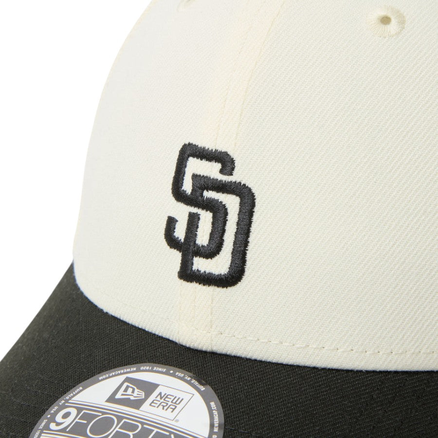 ニューエラ キャップ 帽子 NEW ERA CAP 9FORTY MLB 2-Tone サンディエゴ パドレス クロームホワイト ブラック 15137055 フロントロゴ