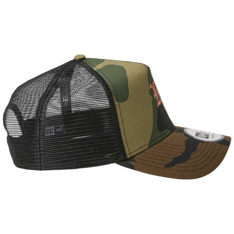 ニューエラ キャップ 帽子 NEW ERA CAP 9FORTY A-Frame トラッカー Old English オールド イングリッシュ ウッドランドカモ 15137092 右サイド