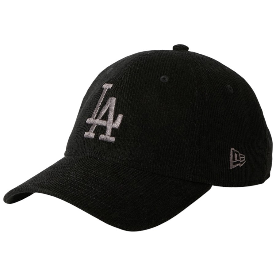 ニューエラ キャップ 帽子 NEW ERA CAP 9TWENTY Corduroy コーデュロイ ロサンゼルス ドジャース ブラック 15137271 右斜め前