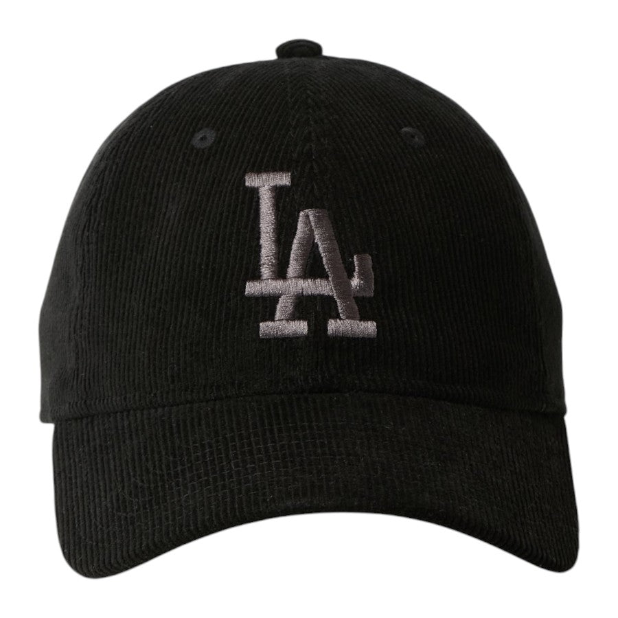 ニューエラ キャップ 帽子 NEW ERA CAP 9TWENTY Corduroy コーデュロイ ロサンゼルス ドジャース ブラック 15137271 正面