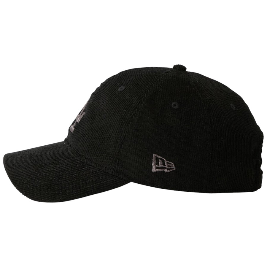 ニューエラ キャップ 帽子 NEW ERA CAP 9TWENTY Corduroy コーデュロイ ロサンゼルス ドジャース ブラック 15137271 左サイド