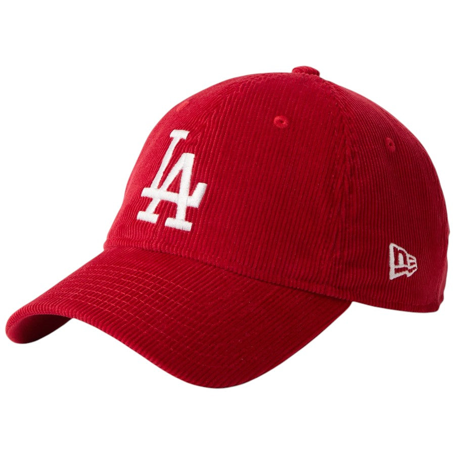 ニューエラ キャップ 帽子 NEW ERA CAP 9TWENTY Corduroy コーデュロイ ロサンゼルス ドジャース スカーレット 15137270 右斜め前