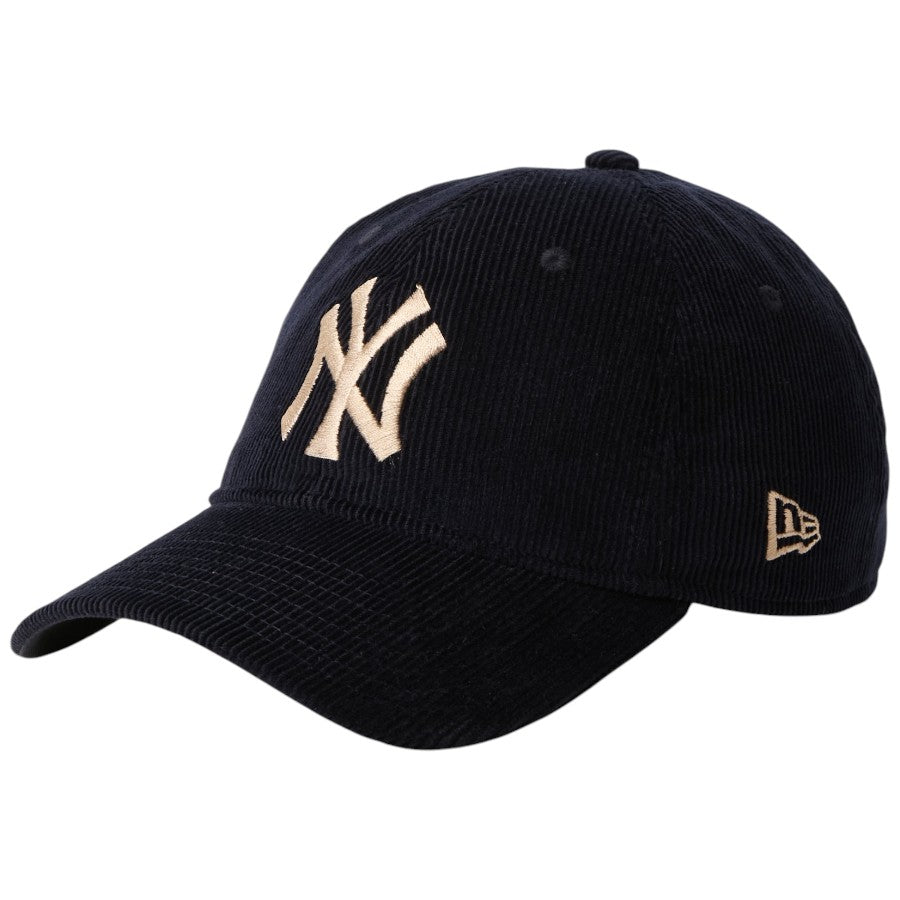 ニューエラ キャップ 帽子 NEW ERA CAP 9TWENTY Corduroy コーデュロイ ニューヨーク ヤンキース ネイビー 15137234 右斜め前