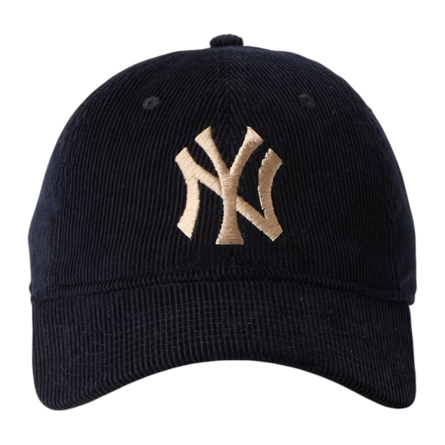 ニューエラ キャップ 帽子 NEW ERA CAP 9TWENTY Corduroy コーデュロイ ニューヨーク ヤンキース ネイビー 15137234 正面