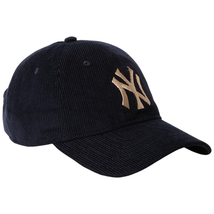 ニューエラ キャップ 帽子 NEW ERA CAP 9TWENTY Corduroy コーデュロイ ニューヨーク ヤンキース ネイビー 15137234 左斜め前