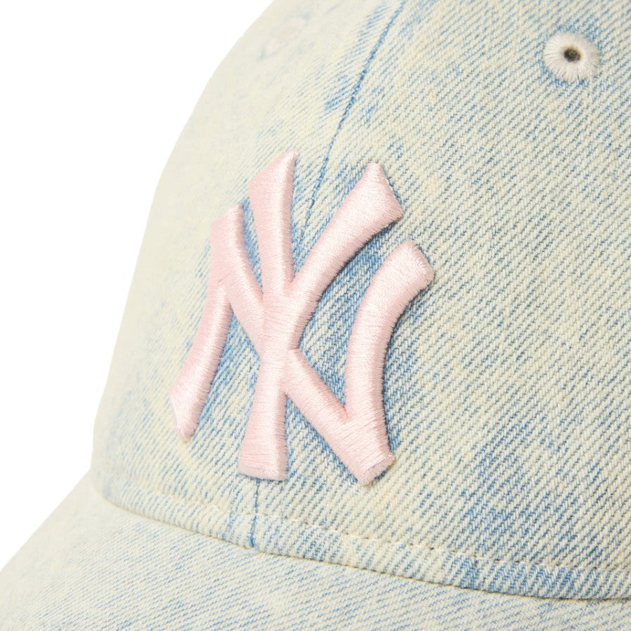 ニューエラ キャップ 帽子 NEW ERA CAP 9TWENTY Over Dye Denim オーバーダイ デニム ニューヨーク ヤンキース ホワイト 15137235 フロントロゴ