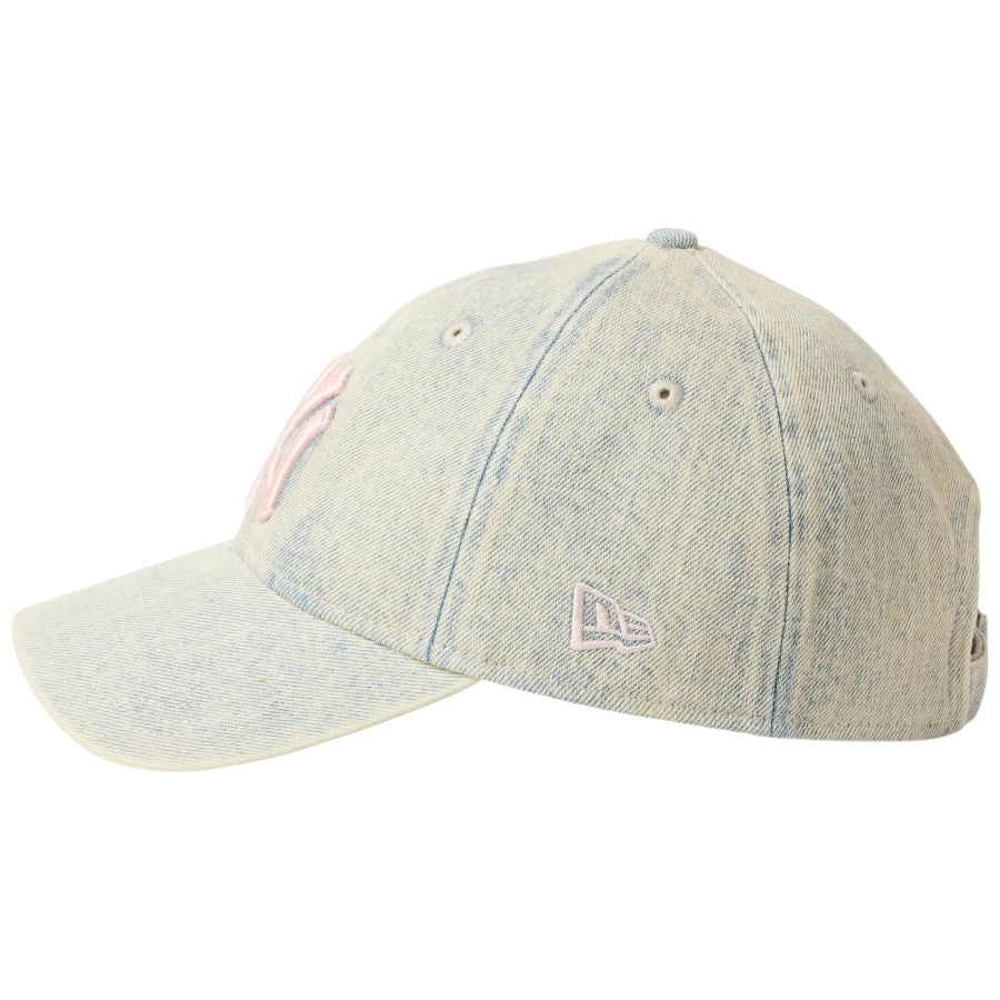 ニューエラ キャップ 帽子 NEW ERA CAP 9TWENTY Over Dye Denim オーバーダイ デニム ニューヨーク ヤンキース ホワイト 15137235 左サイド