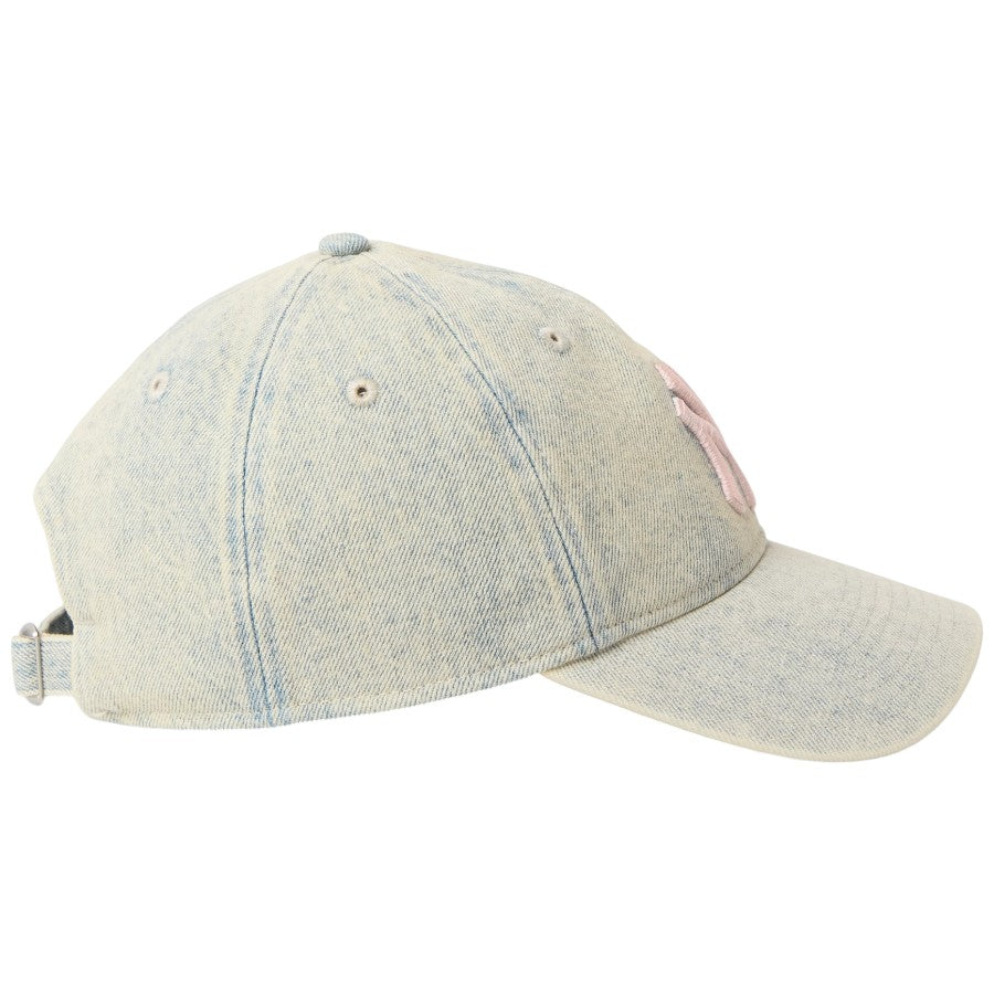 ニューエラ キャップ 帽子 NEW ERA CAP 9TWENTY Over Dye Denim オーバーダイ デニム ニューヨーク ヤンキース ホワイト 15137235 右サイド