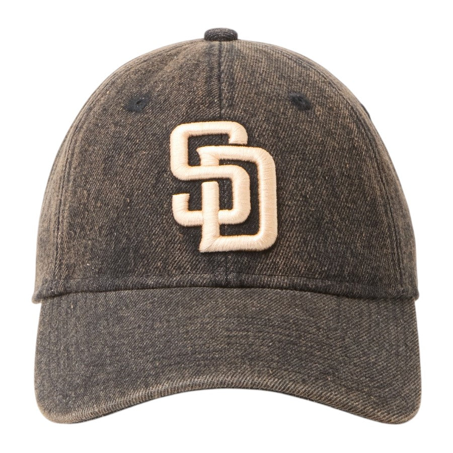ニューエラ キャップ 帽子 NEW ERA CAP 9TWENTY Over Dye Denim オーバーダイ デニム サンディエゴ パドレス ブラウン 15137220 正面