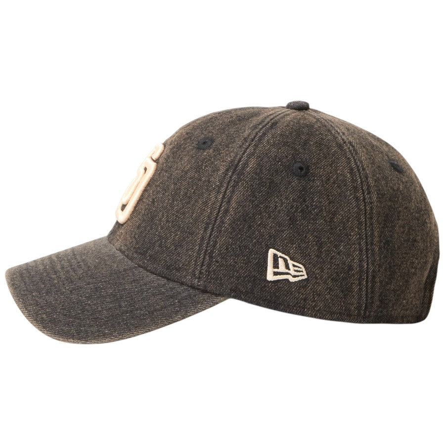 ニューエラ キャップ 帽子 NEW ERA CAP 9TWENTY Over Dye Denim オーバーダイ デニム サンディエゴ パドレス ブラウン 15137220 左サイド