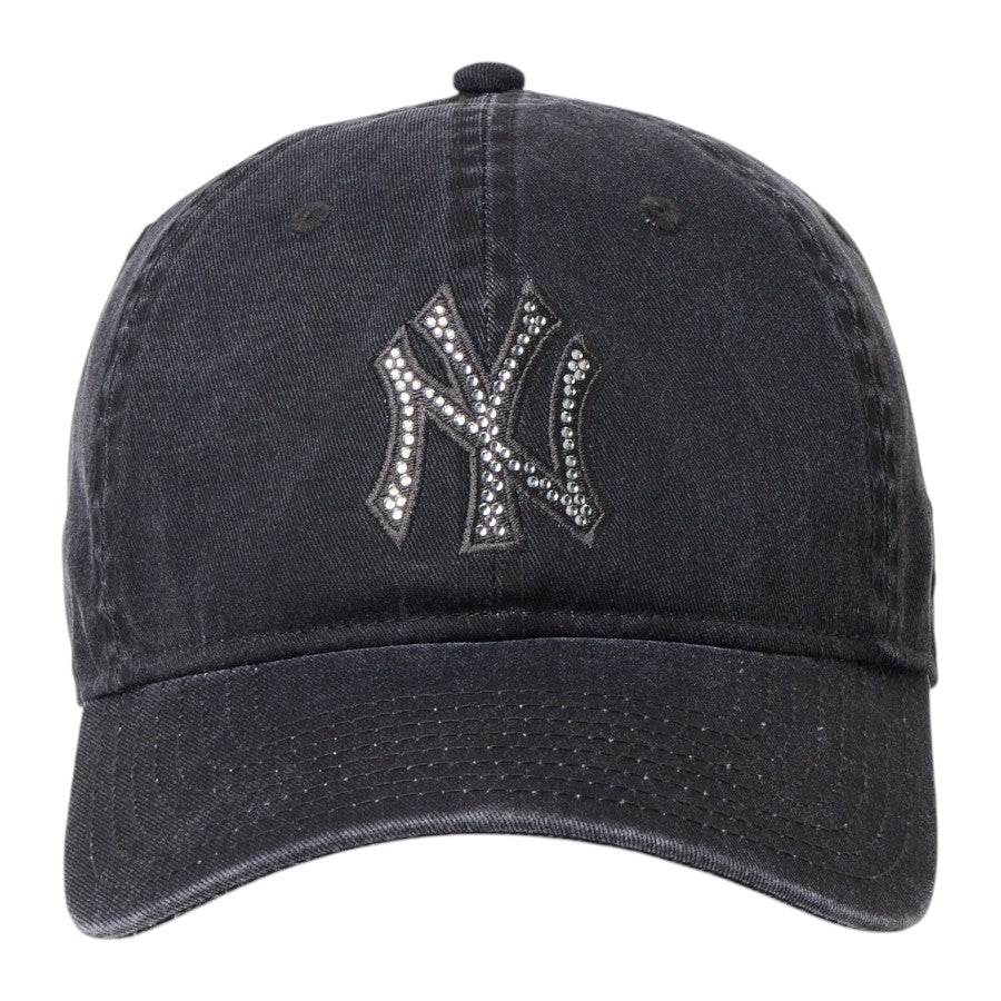 ニューエラ キャップ 帽子 NEW ERA CAP 9TWENTY Rhinestone ラインストーン ニューヨーク ヤンキース ブラック 15137181 正面